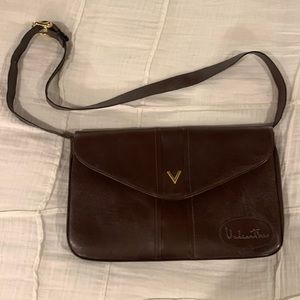 Valentino brown small briefcase bag